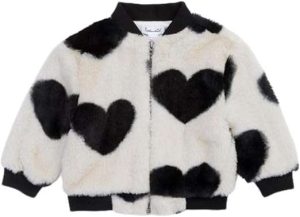 Splendid Baby Girl's Faux Fur Hearts Bomber Jacket