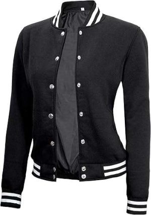 Decrum Letterman Jacket Women - Varsity Jackets For Womens Highschool Baseball Bomber Lightweight Trendy