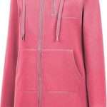 Chrisuno Women's Plus Size Casual Zip Up Hoodie Long Tunic Sweatshirts Fleece Jackets
